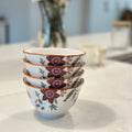 Azure Desert Floral Rice Bowls, Set of 4