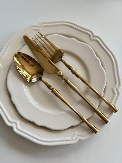 Gold Polished Stainless Steel Silverware Set