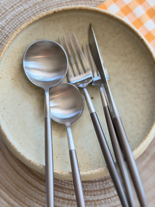 Matte Stainless Steel Silverware Set