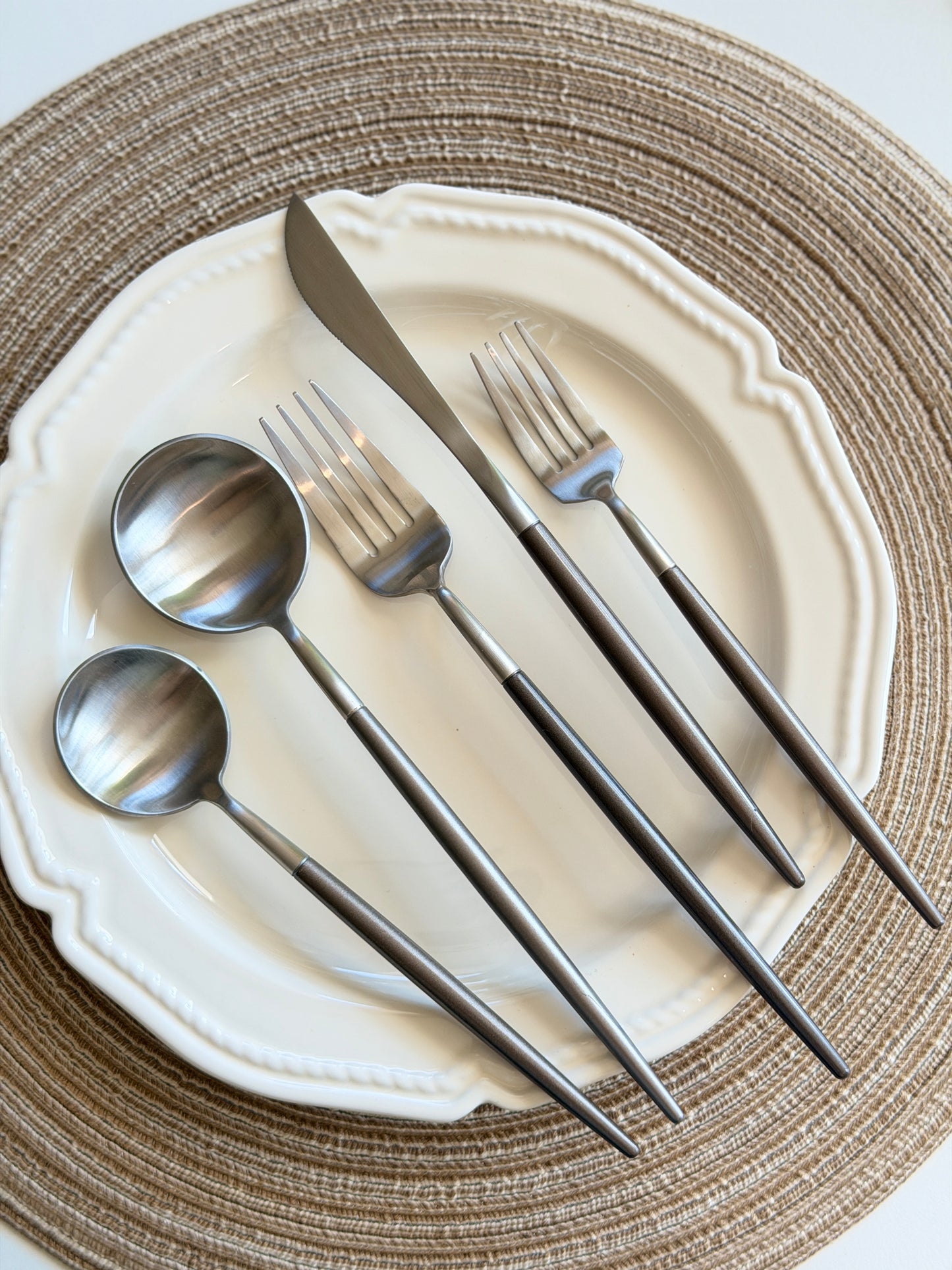 Matte Stainless Steel Silverware Set