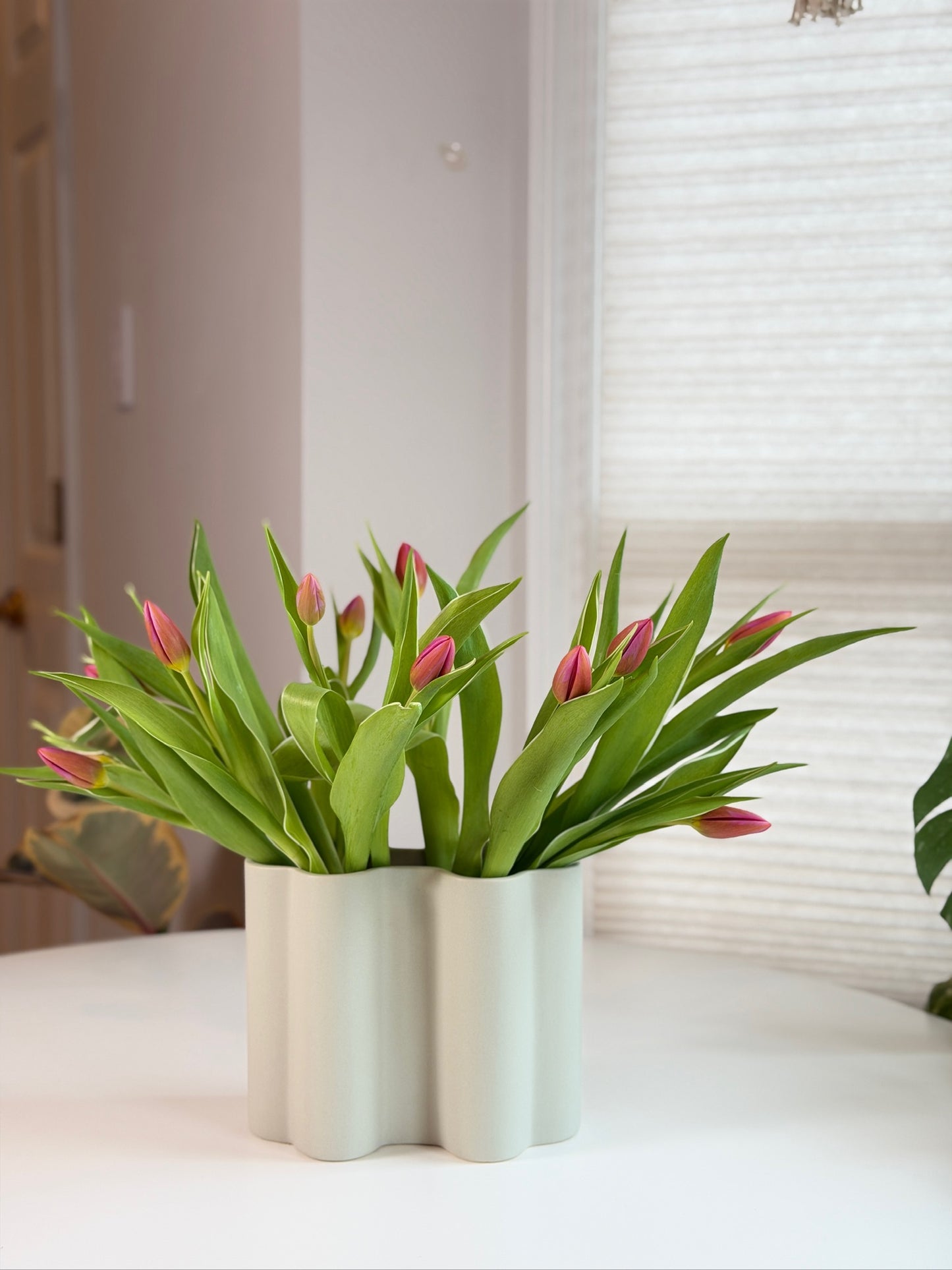 Scalloped Ceramic Vase