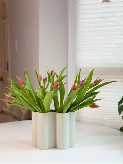 Scalloped Ceramic Vase