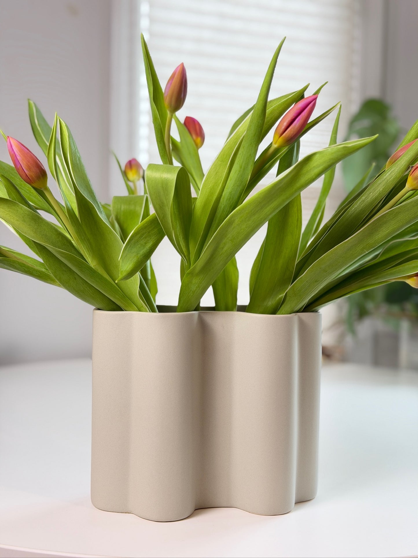 Scalloped Ceramic Vase
