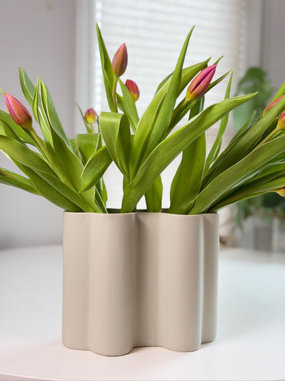 Scalloped Ceramic Vase