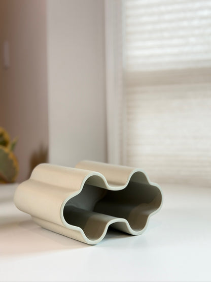 Scalloped Ceramic Vase