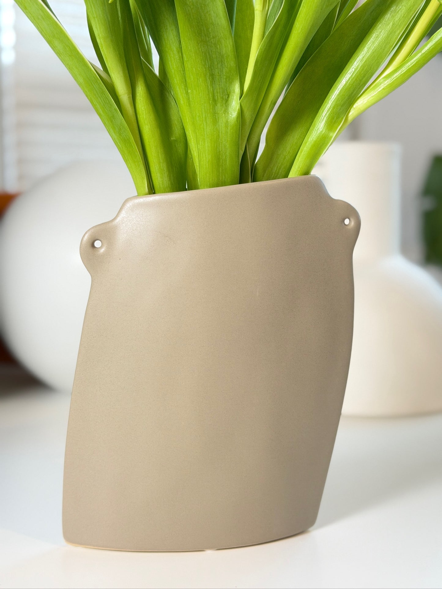 Asymmetrical Pocket Ceramic Bud Vase