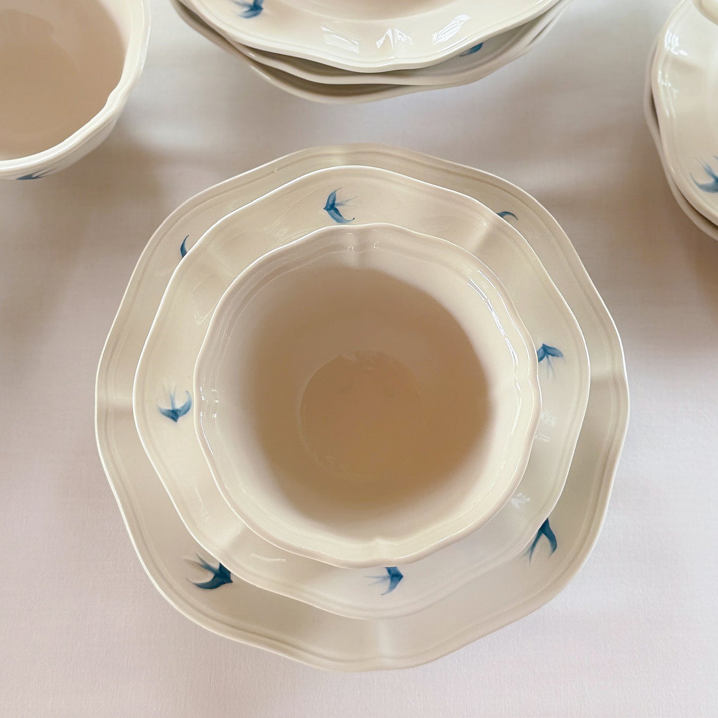 Bluebird Painted Petite Bowl, Set of 2