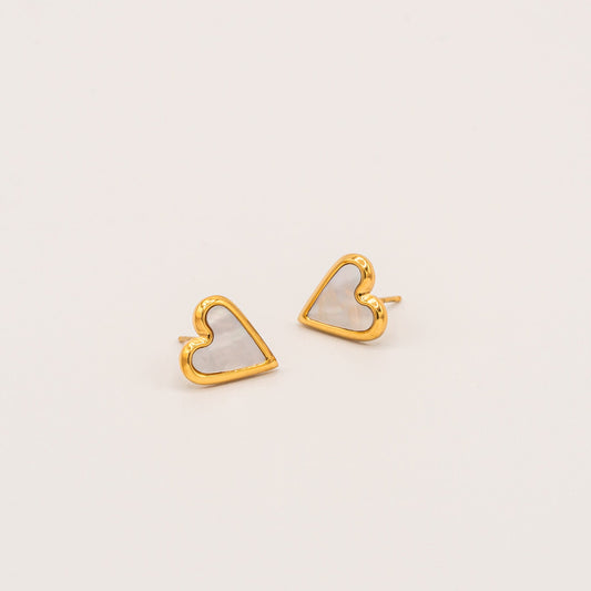 Pearl Heart Earrings