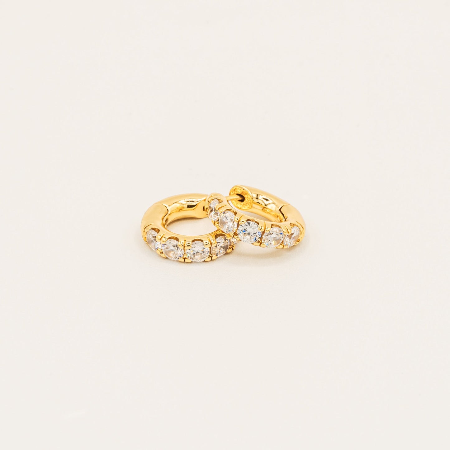 White Gem Loop Earrings