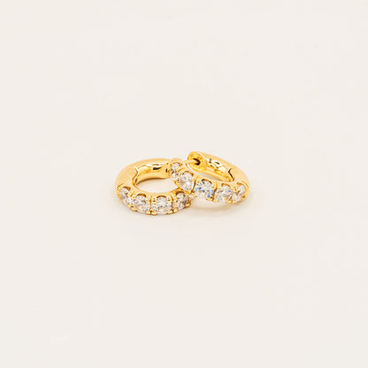 White Gem Loop Earrings