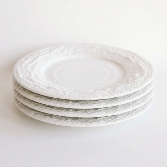 Alpine Snow Porcelain Dinner Plates, Set of 4