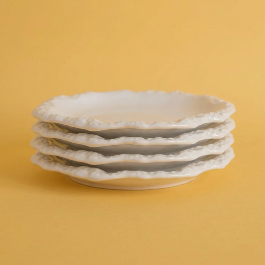 Amalfi Textured Rim Porcelain Salad Plates, Set of 4