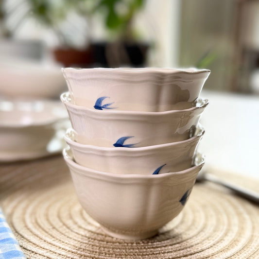Bluebird Painted Petite Bowl, Set of 4