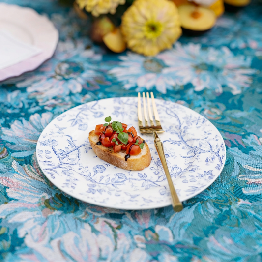 Cottage Garden Floral Appetizer Plates, Set of 4