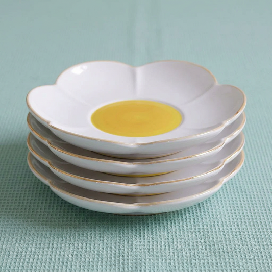 Daisy Bloom Floral Salad Plates, Set of 4