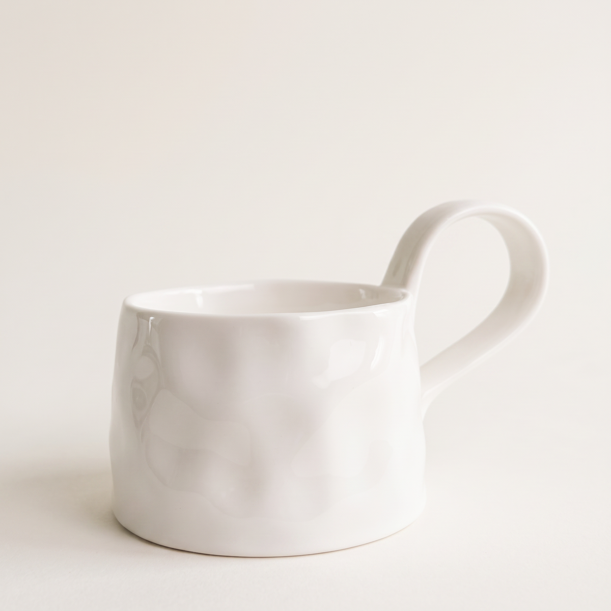 Ivory Rose Ceramic Mug and Saucer, Set of 4