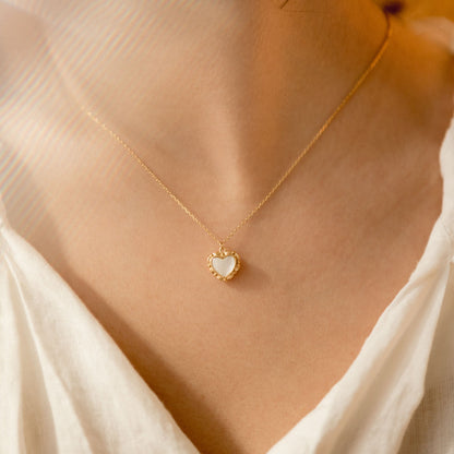 Mother of Pearl Heart Necklace