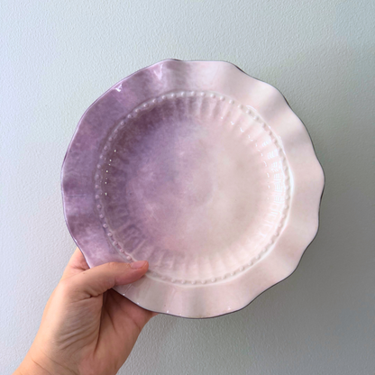 Lavender Ombre Ruffle Salad Plates, Set of 4