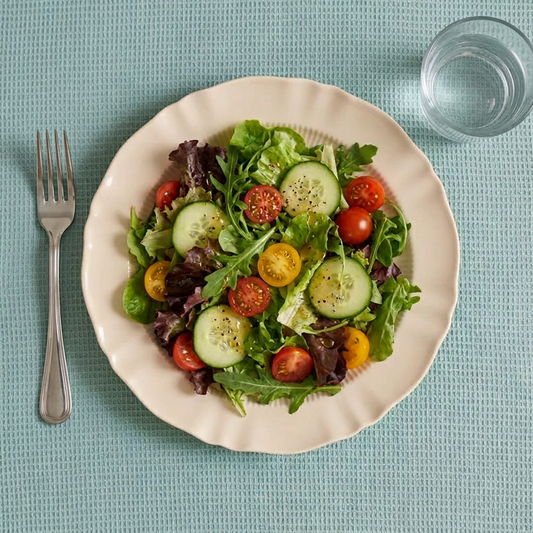 Provence Pleated Porcelain Salad Plates, Set of 4