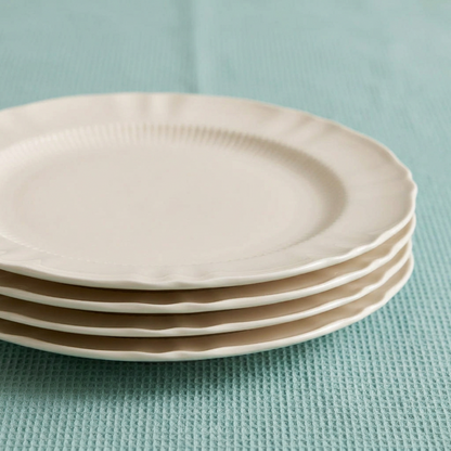 Provence Pleated Porcelain Salad Plates, Set of 4
