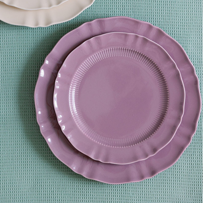 Provence Pleated Porcelain Salad Plates, Set of 4