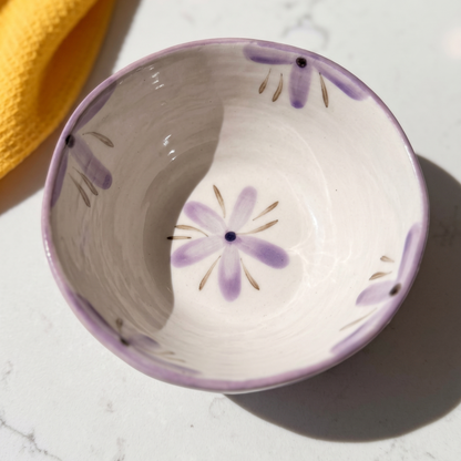 Sculpted Orchid Porcelain Dessert Bowls, Set of 4