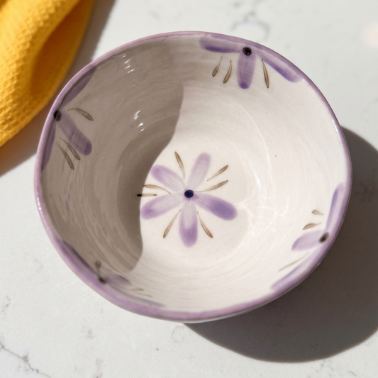 Sculpted Orchid Porcelain Dessert Bowls, Set of 4
