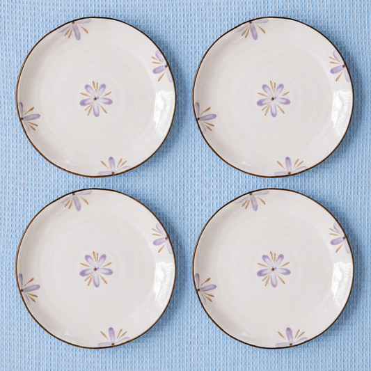 Sculpted Orchid Floral Dinner Plates, Set of 4