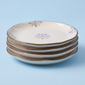 Sculpted Orchid Floral Dinner Plates, Set of 4