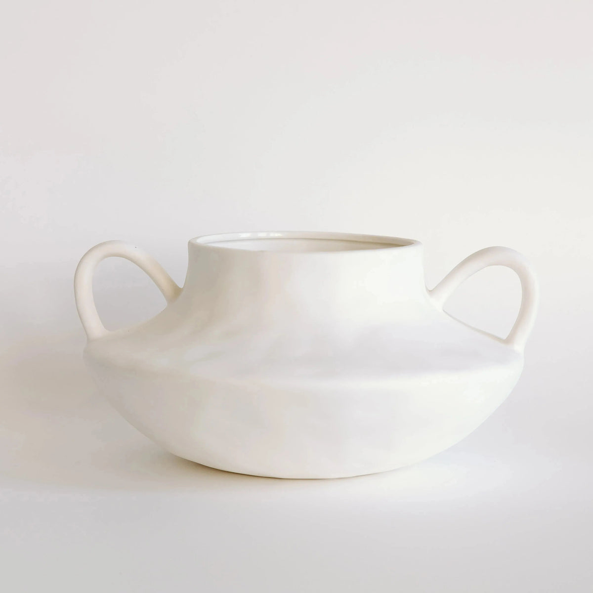 Stout Amphora ceramic vase with double-eared amphora silhouette in matte finish