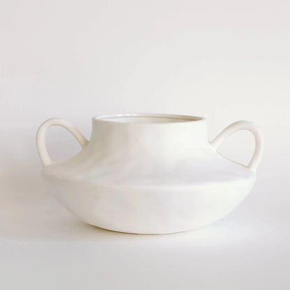 Stout Amphora ceramic vase with double-eared amphora silhouette in matte finish