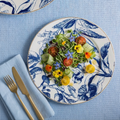 Tuscany Gilded Blue & White Salad Plates, Set of 4