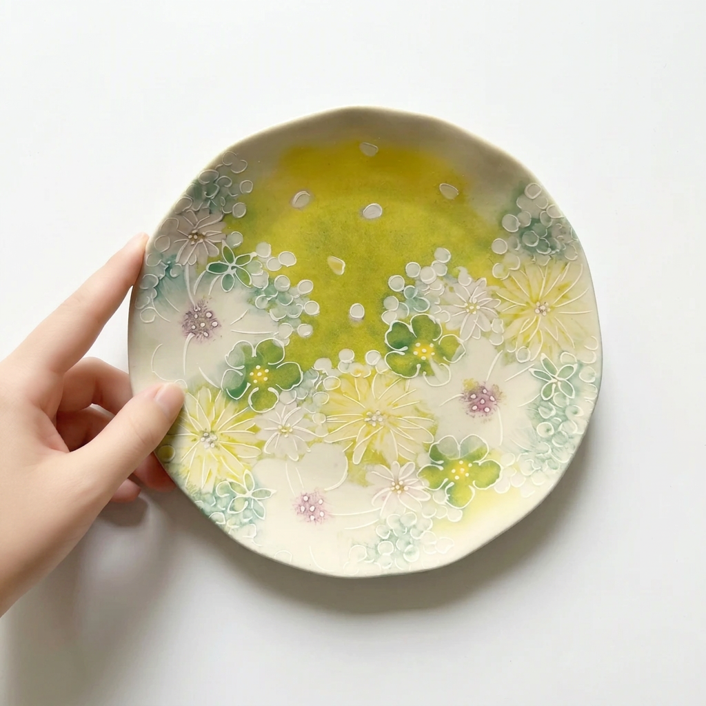 Watercolor Meadow Floral Salad Plates, Set of 4