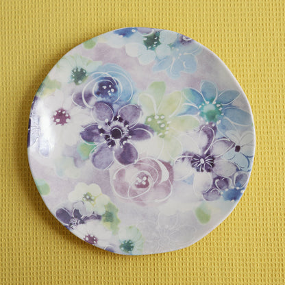 Watercolor Wisteria Floral Salad Plates, Set of 4